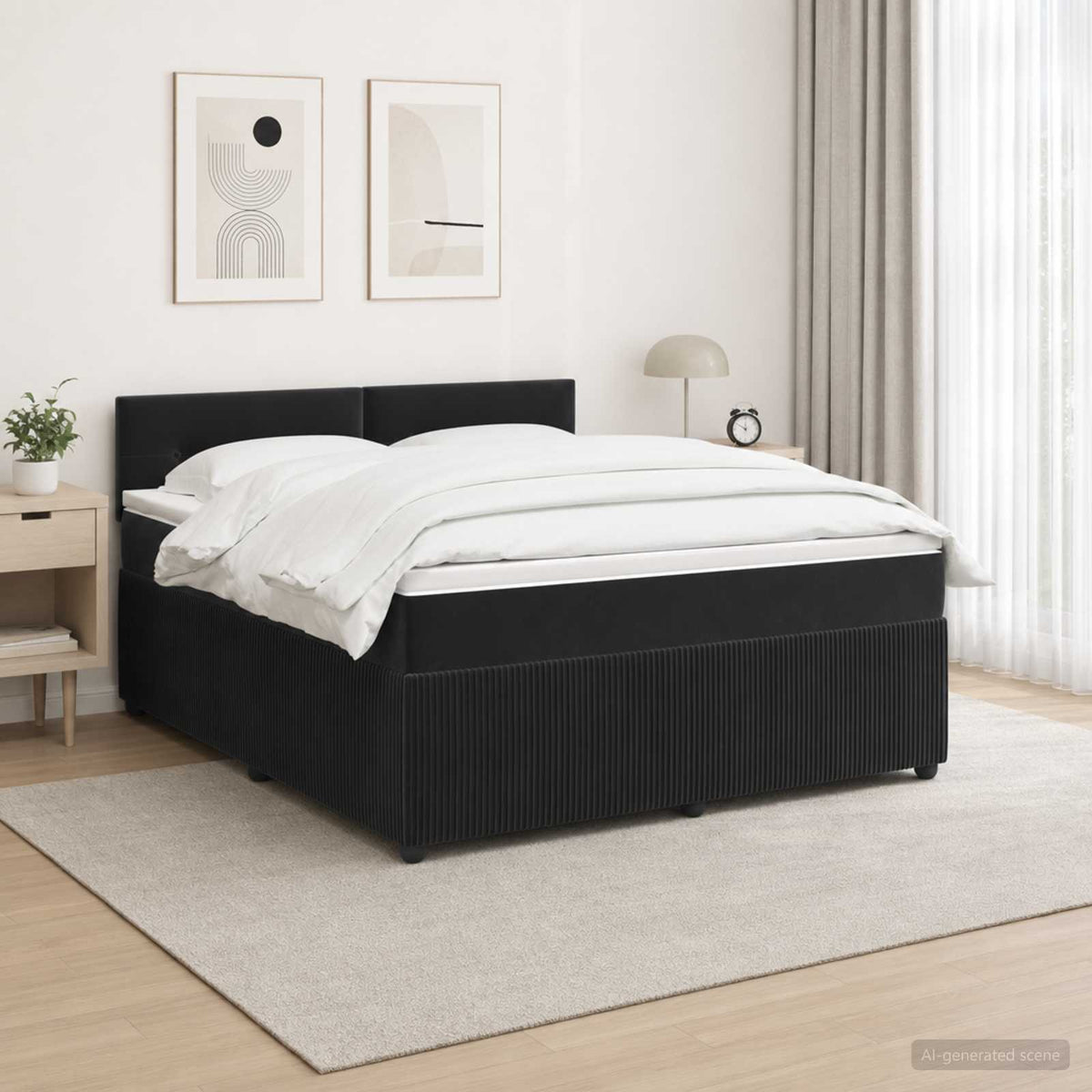 Lit Boxspring Avec Matelas Velours