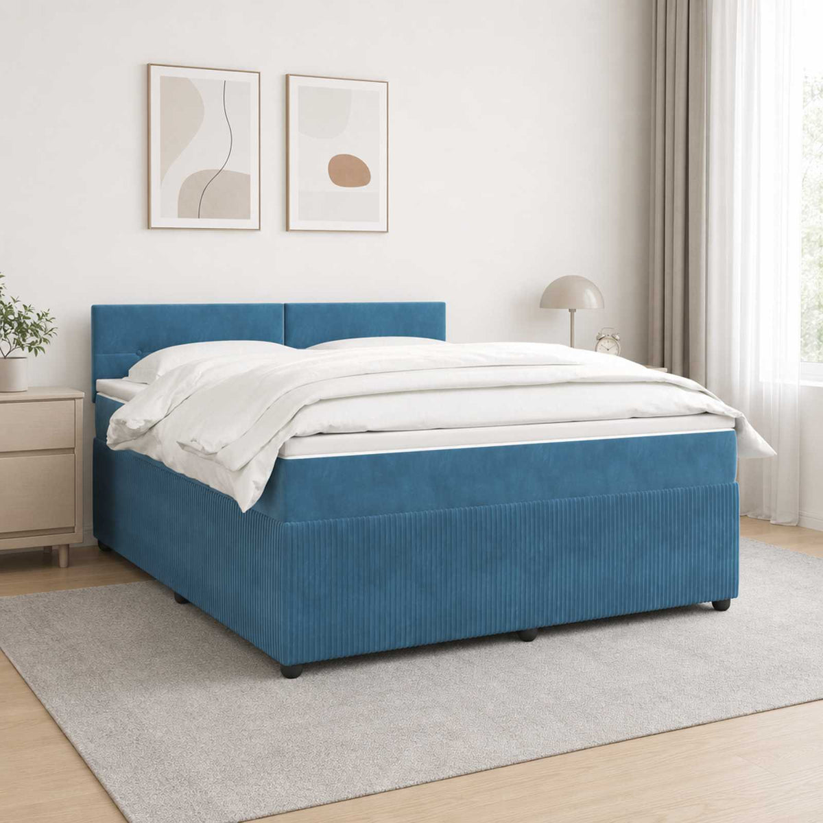 Lit Boxspring Avec Matelas Velours