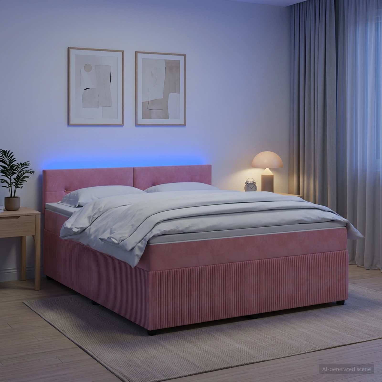 Lit Boxspring Avec Matelas Velours