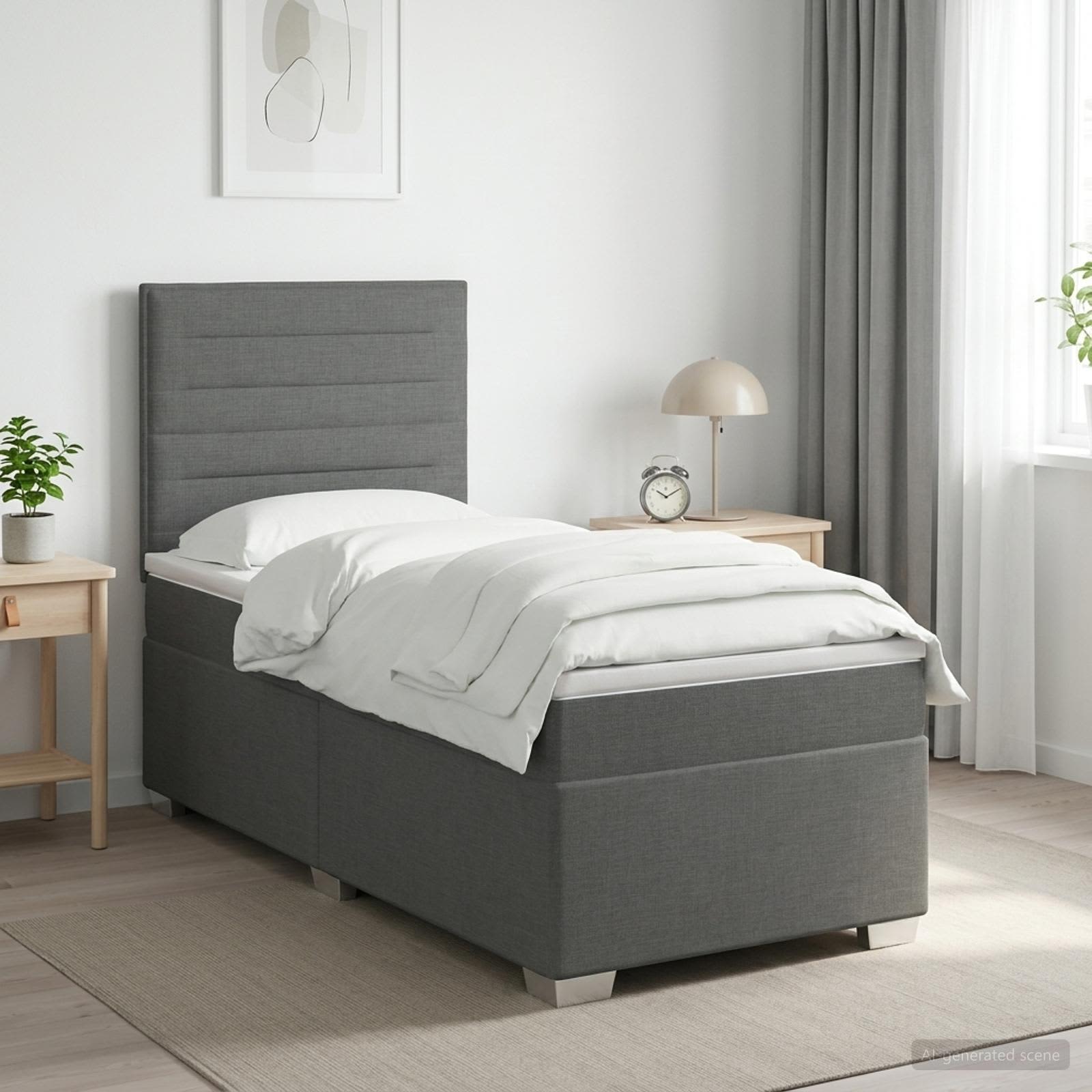 Lit Boxspring Avec Matelas Tissu