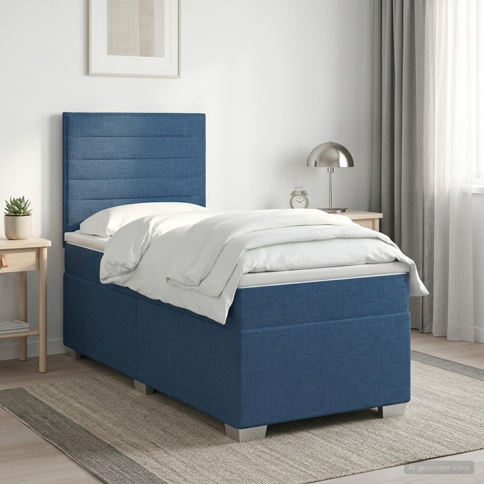 Lit Boxspring Avec Matelas Tissu