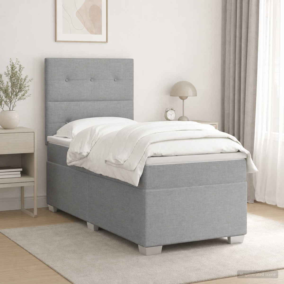 Lit Boxspring Avec Matelas Tissu