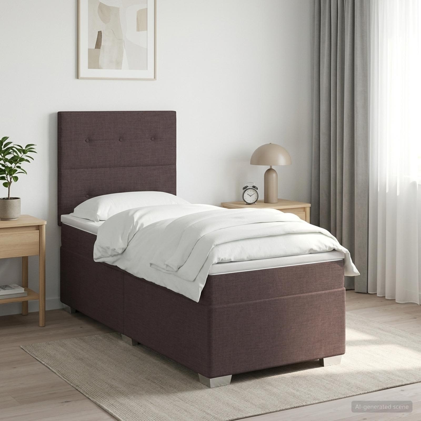 Lit Boxspring Avec Matelas Tissu