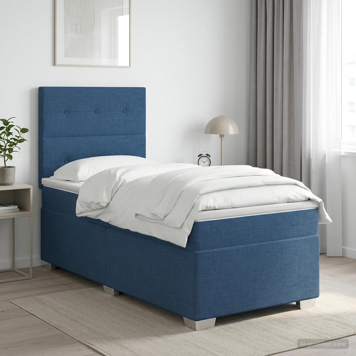 Lit Boxspring Avec Matelas Tissu