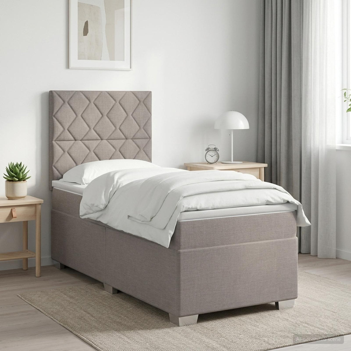 Lit Boxspring Avec Matelas Tissu