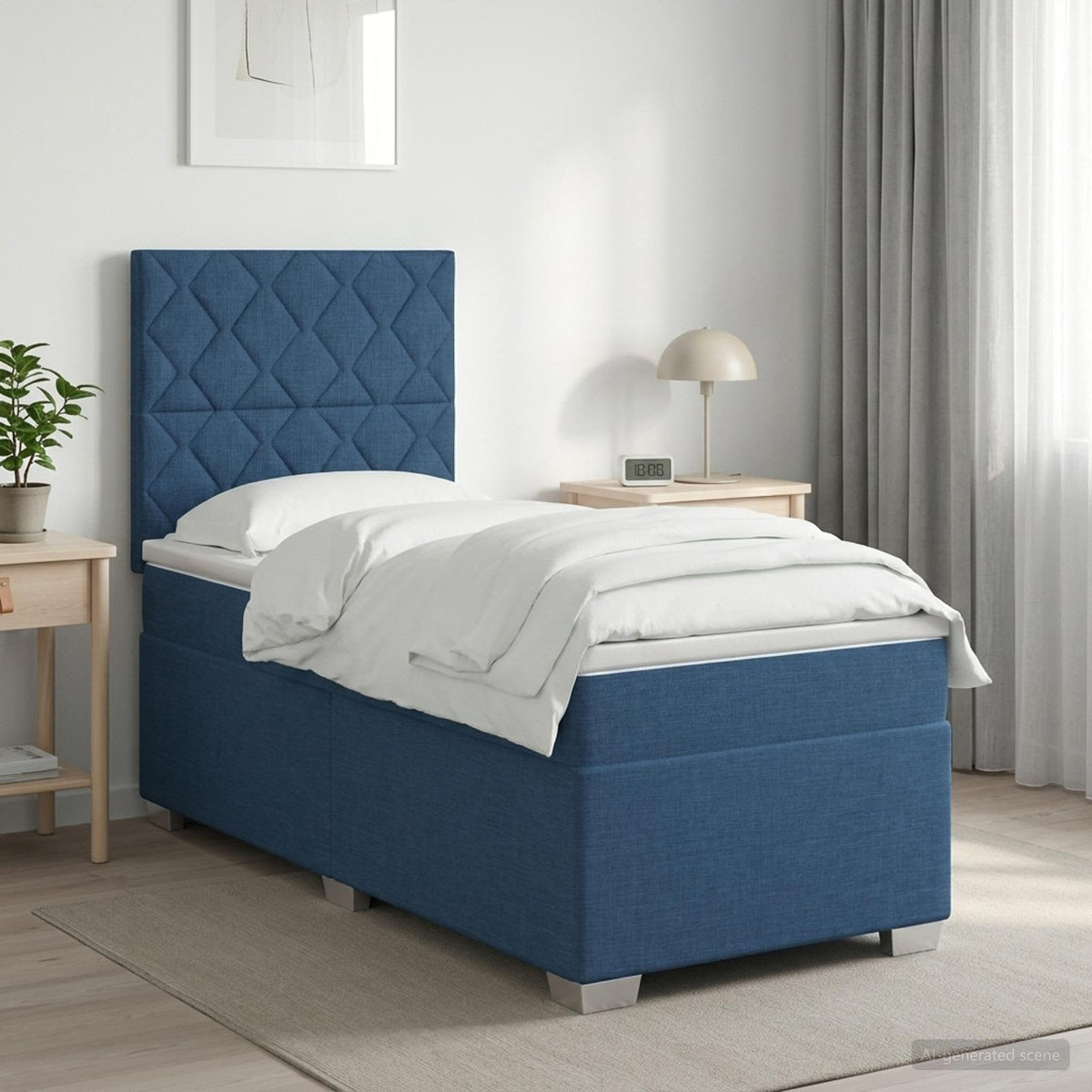 Lit Boxspring Avec Matelas Tissu
