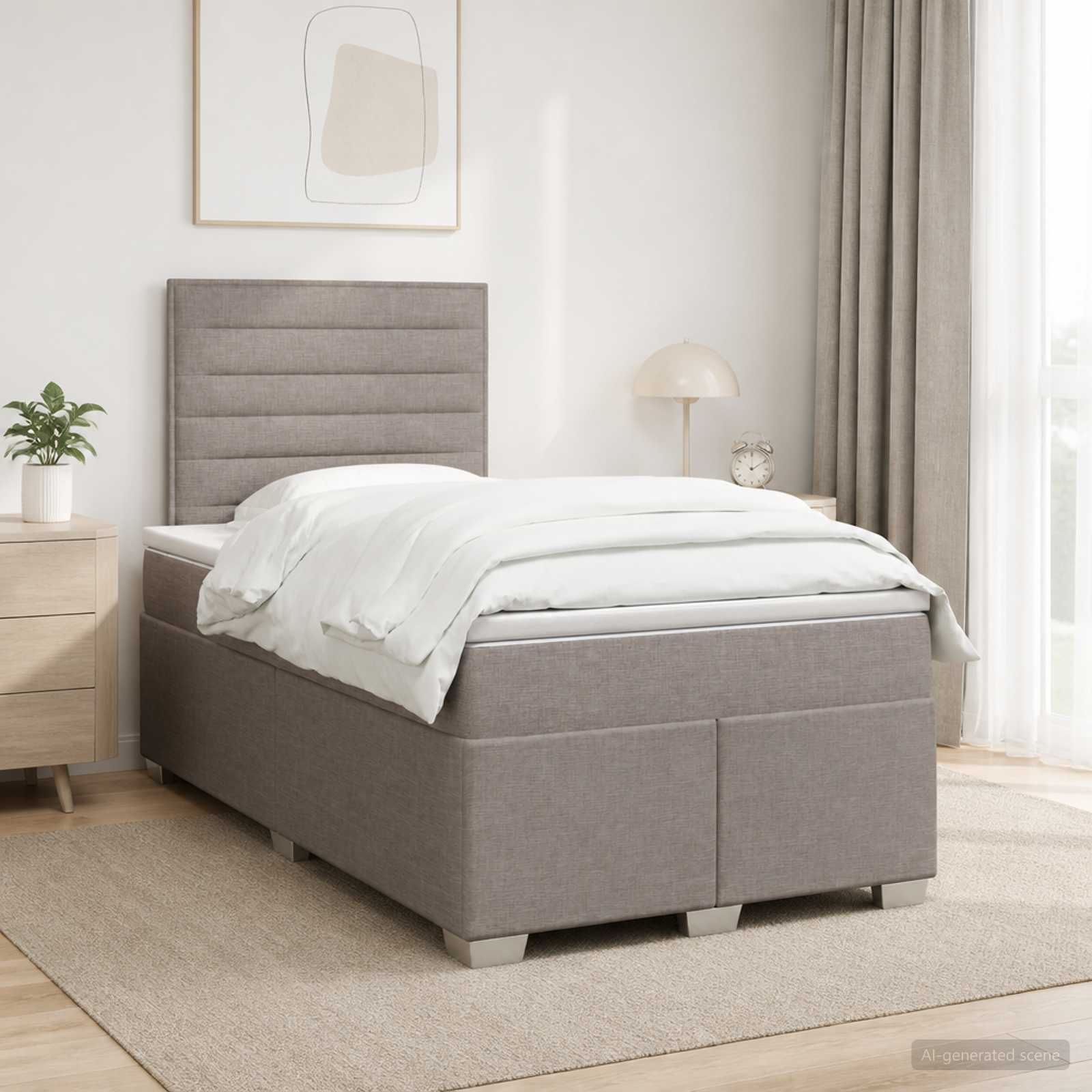 Lit Boxspring Avec Matelas Tissu