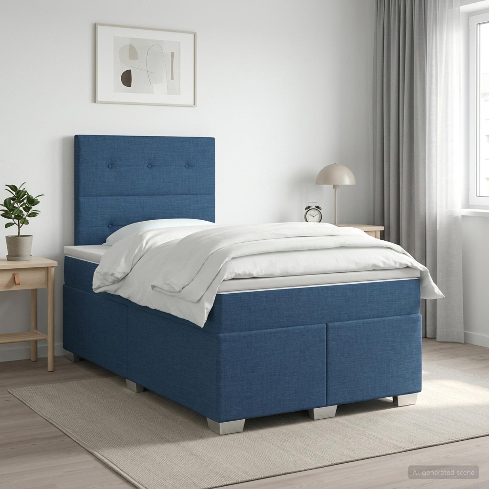 Lit Boxspring Avec Matelas Tissu