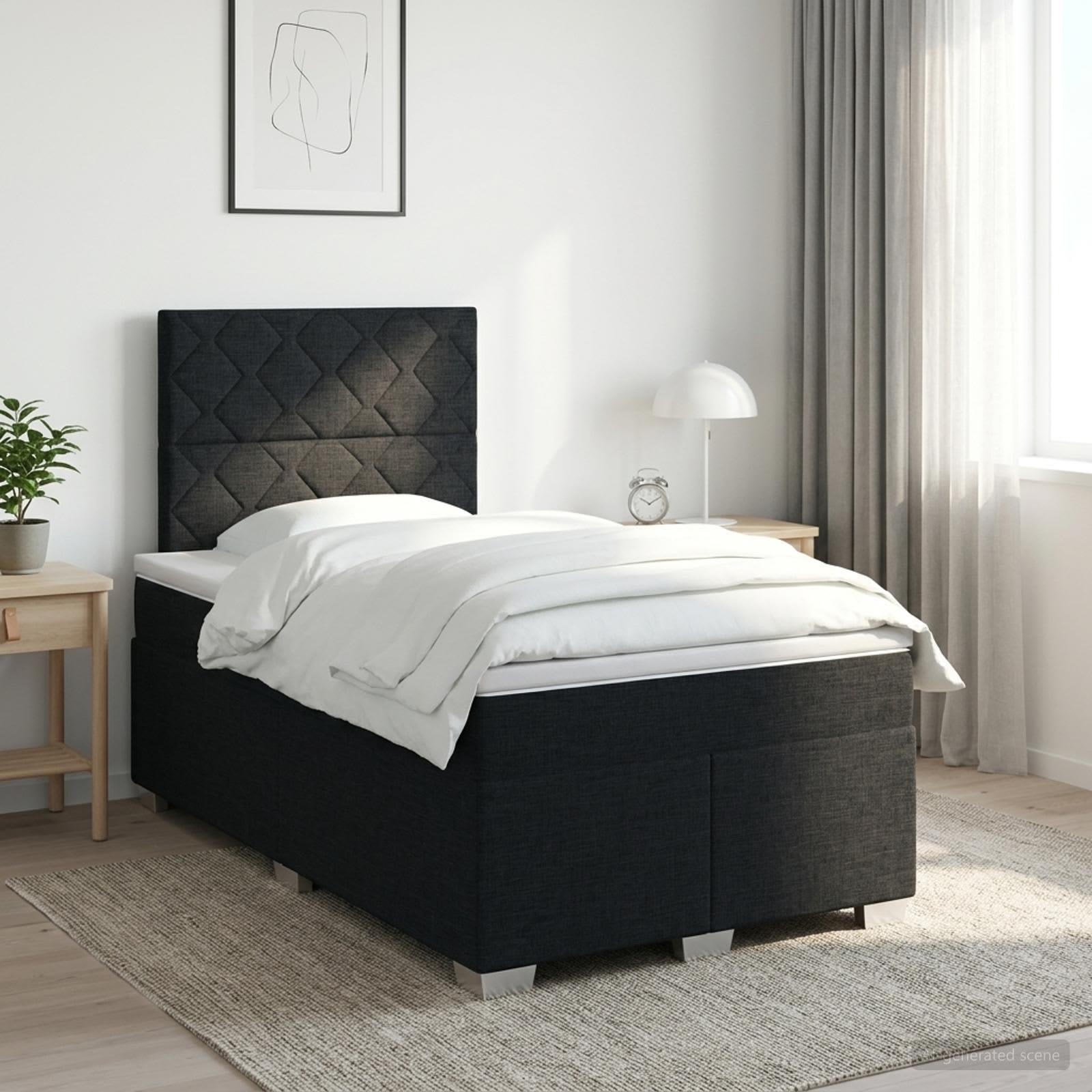 Lit Boxspring Avec Matelas Tissu