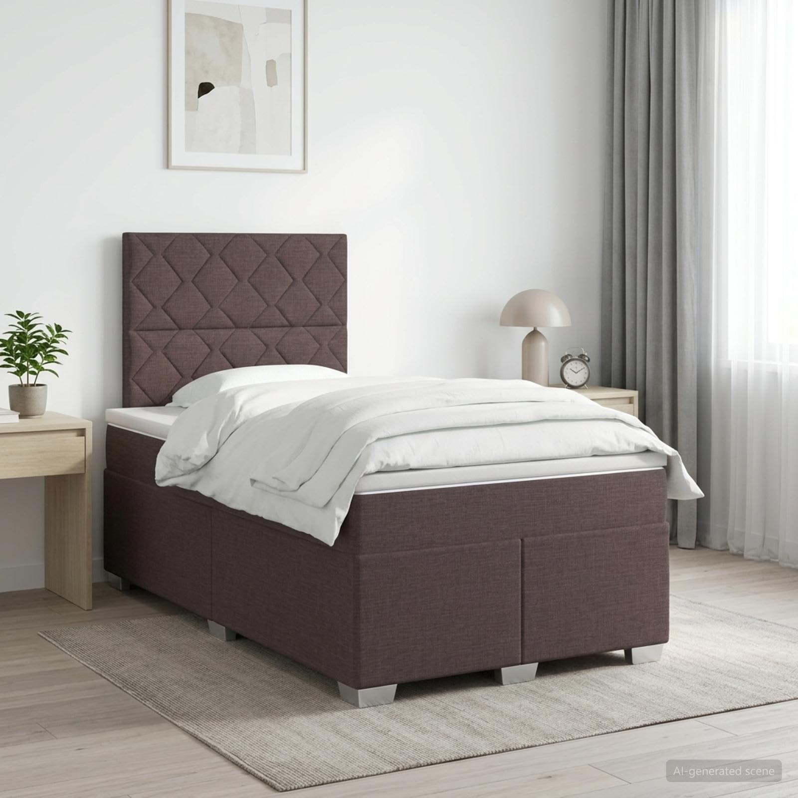 Lit Boxspring Avec Matelas Tissu