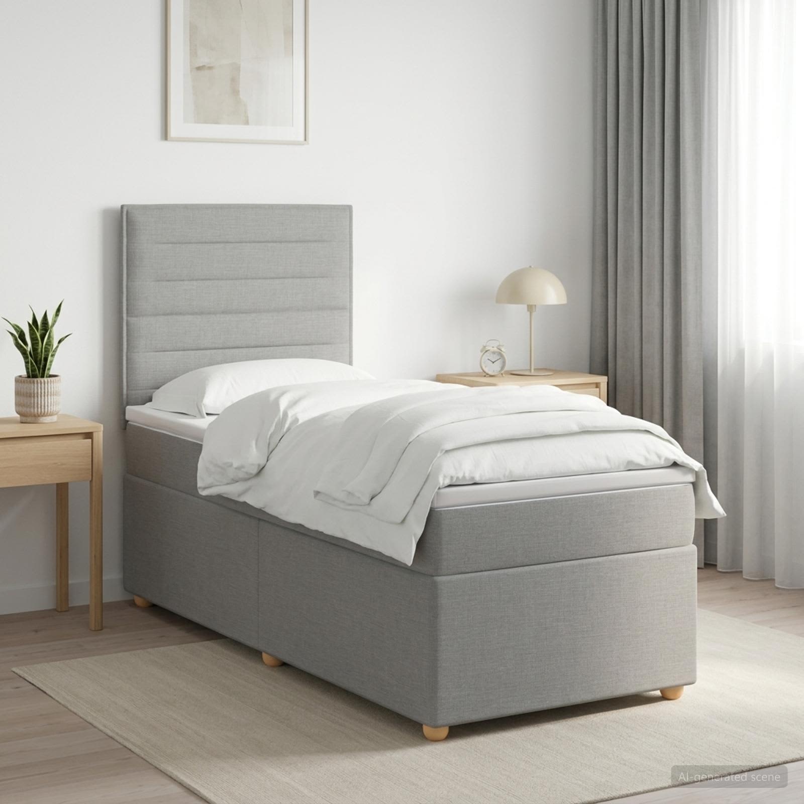 Lit Boxspring Avec Matelas Tissu