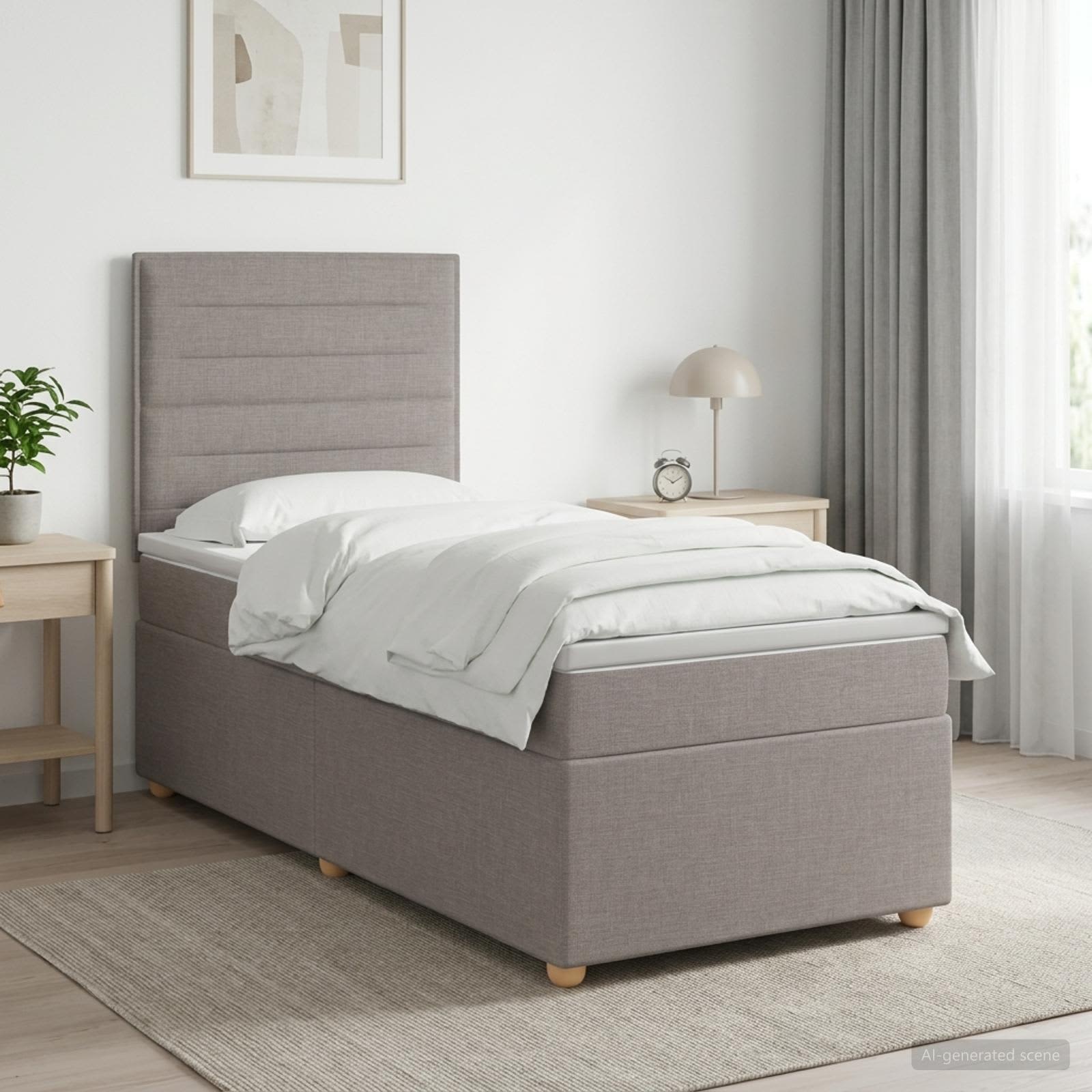 Lit Boxspring Avec Matelas Tissu