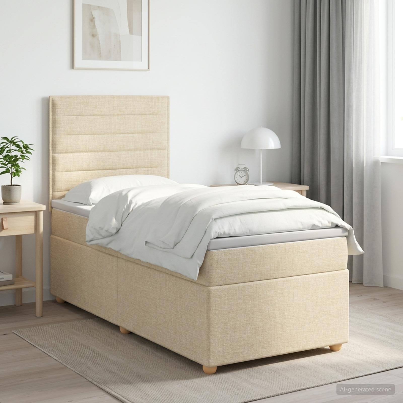 Lit Boxspring Avec Matelas Tissu