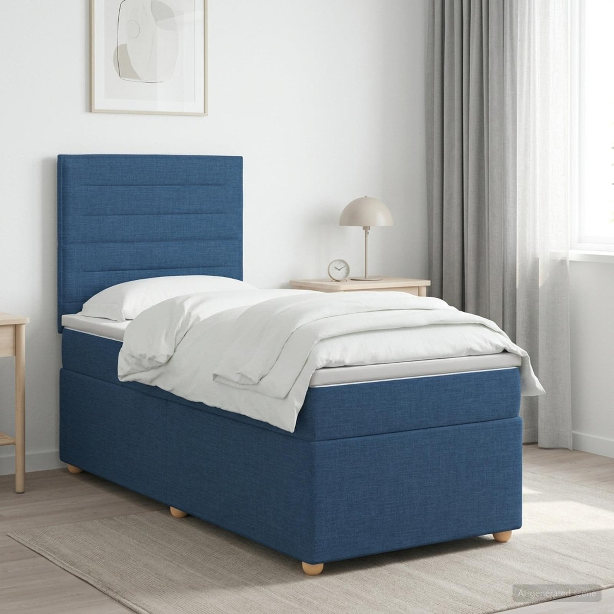 Lit Boxspring Avec Matelas Tissu