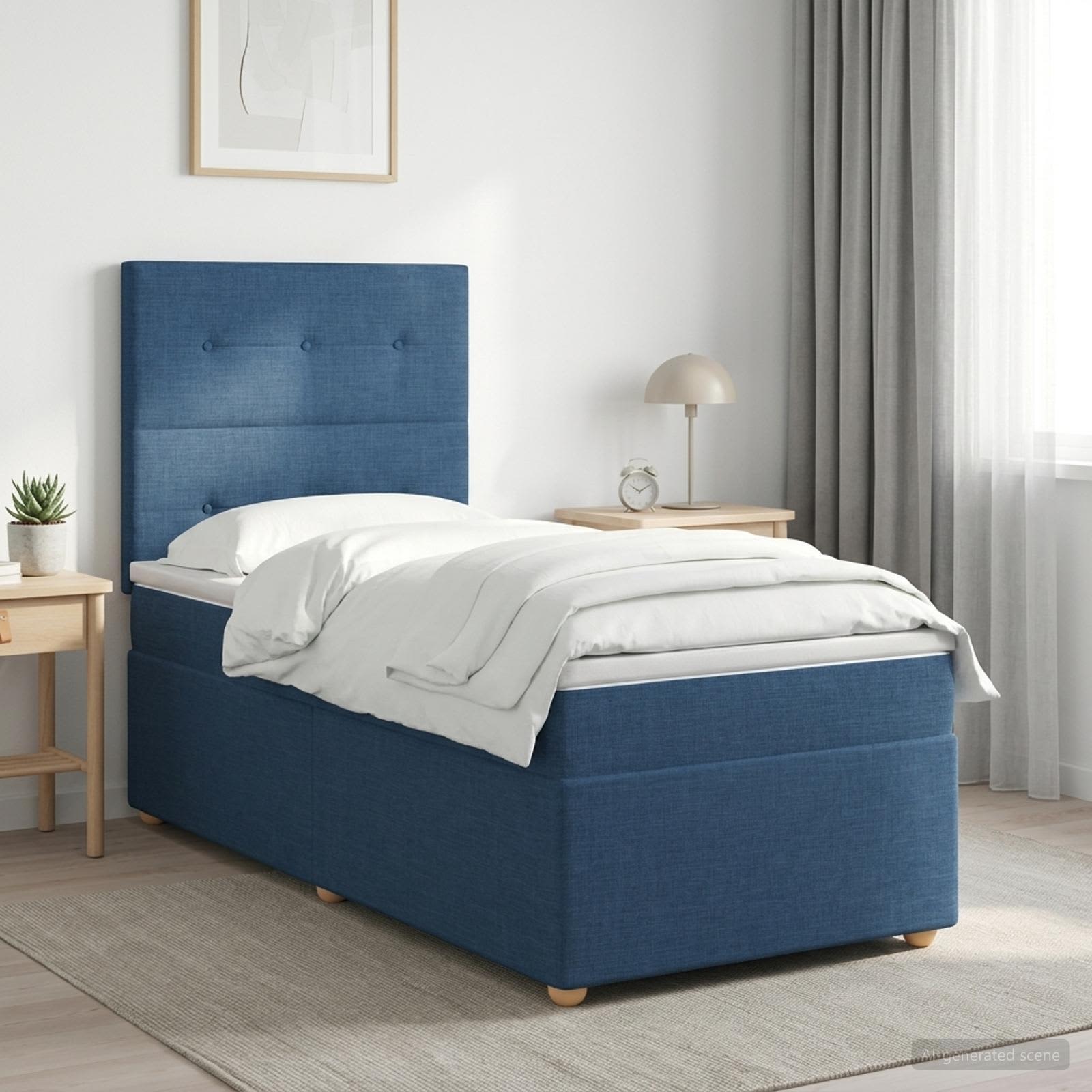 Lit Boxspring Avec Matelas Tissu