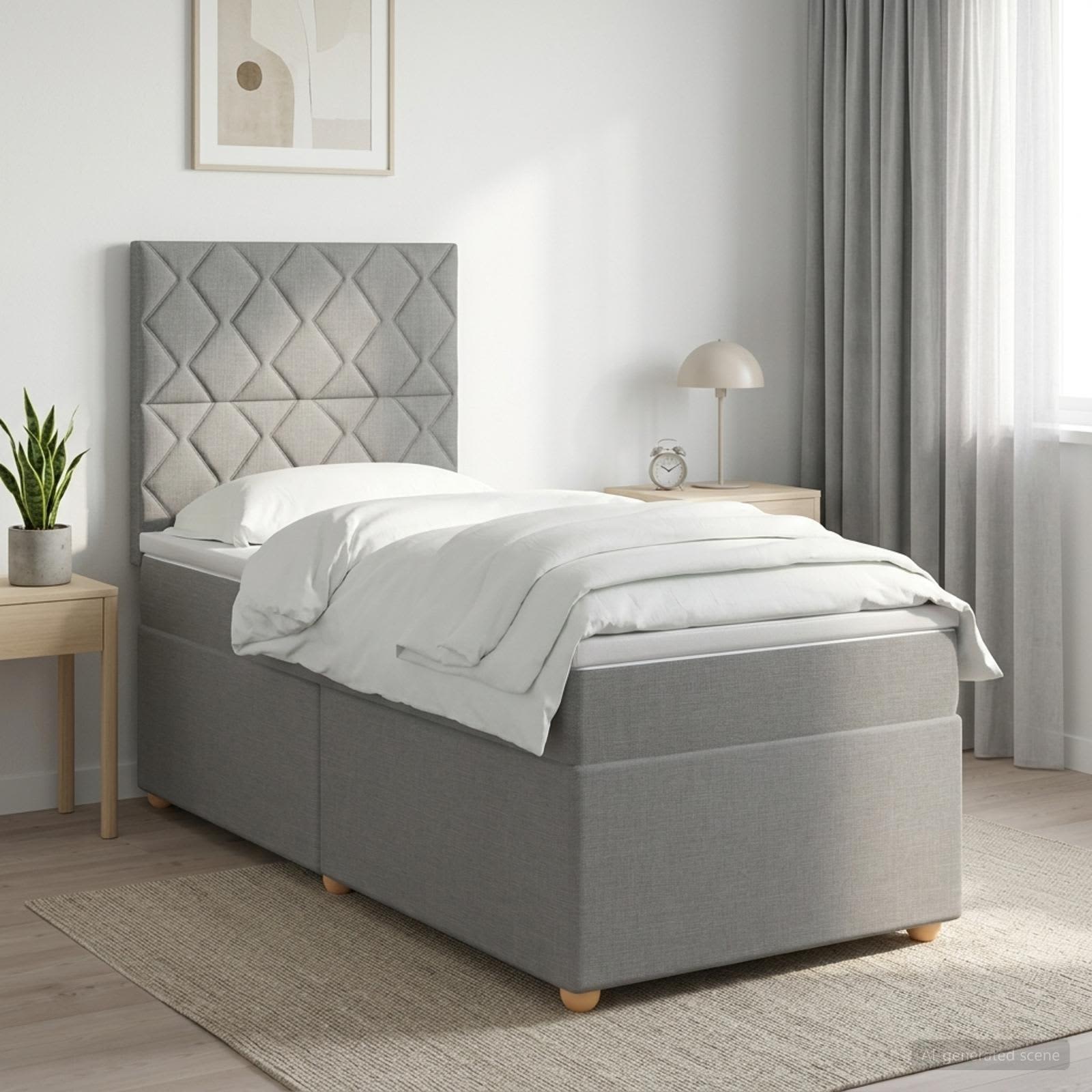 Lit Boxspring Avec Matelas Tissu
