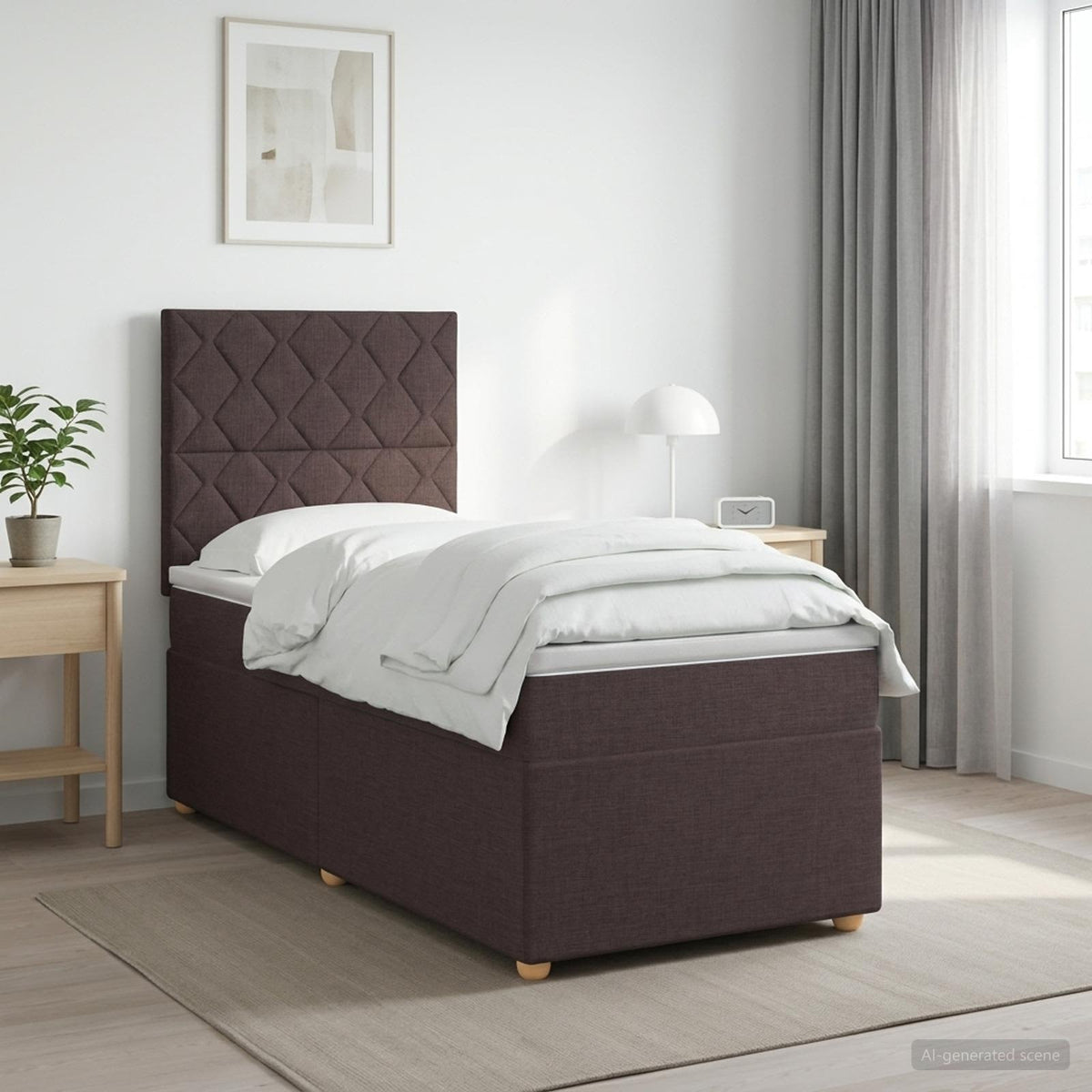 Lit Boxspring Avec Matelas Tissu