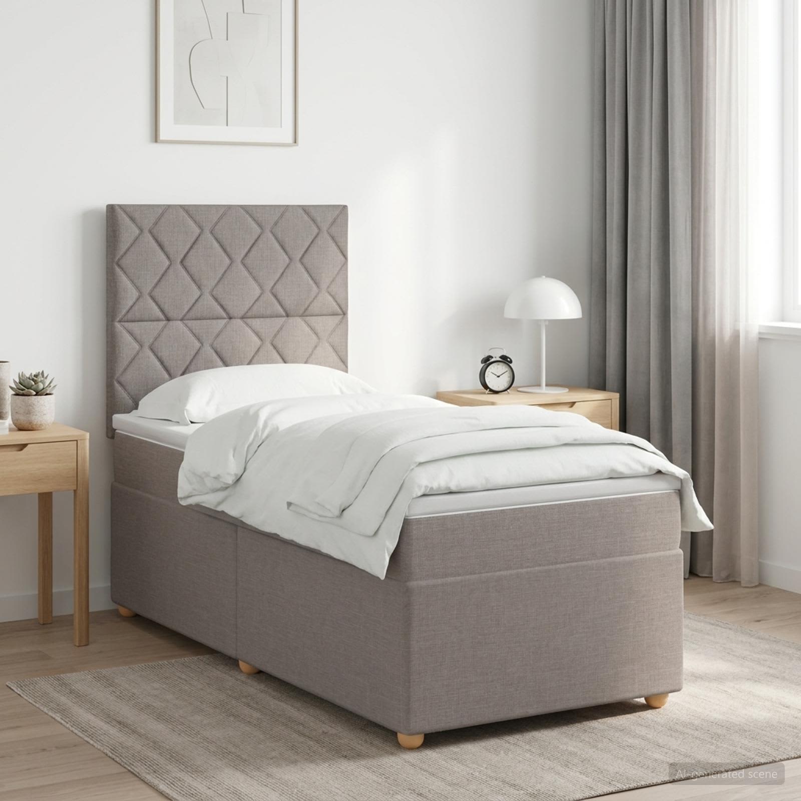 Lit Boxspring Avec Matelas Tissu