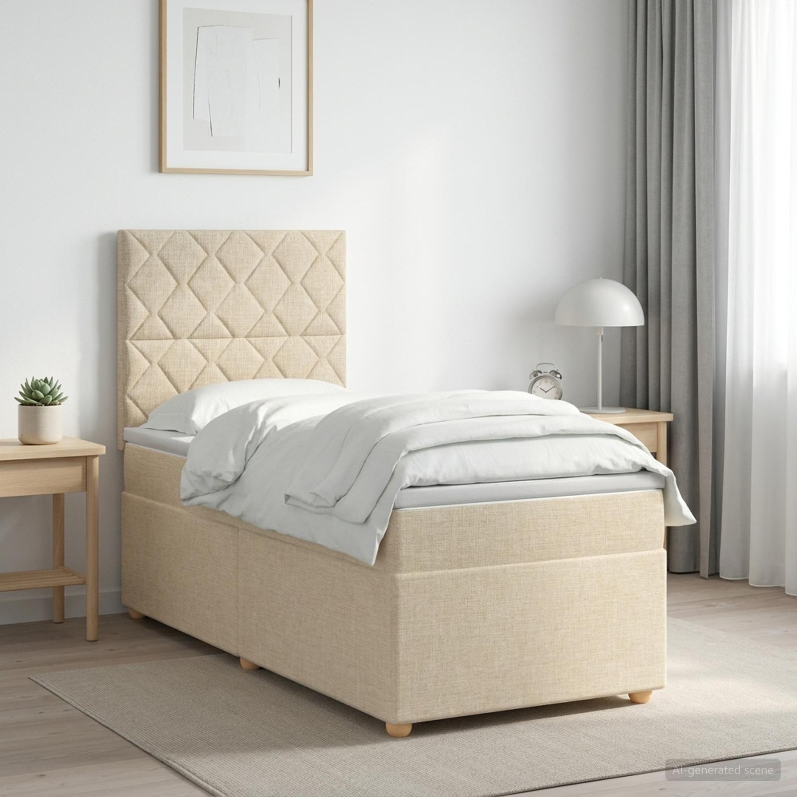 Lit Boxspring Avec Matelas Tissu