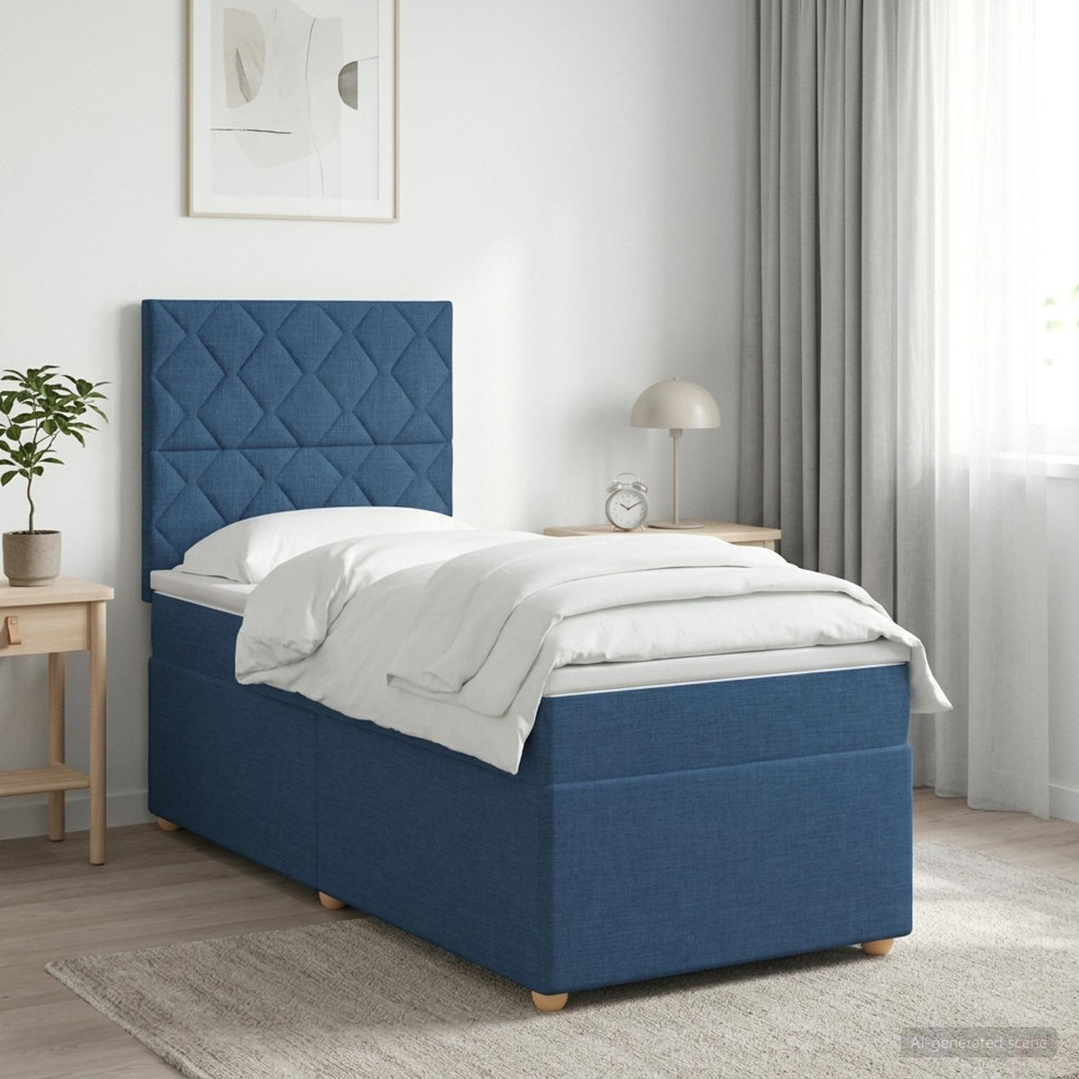 Lit Boxspring Avec Matelas Tissu