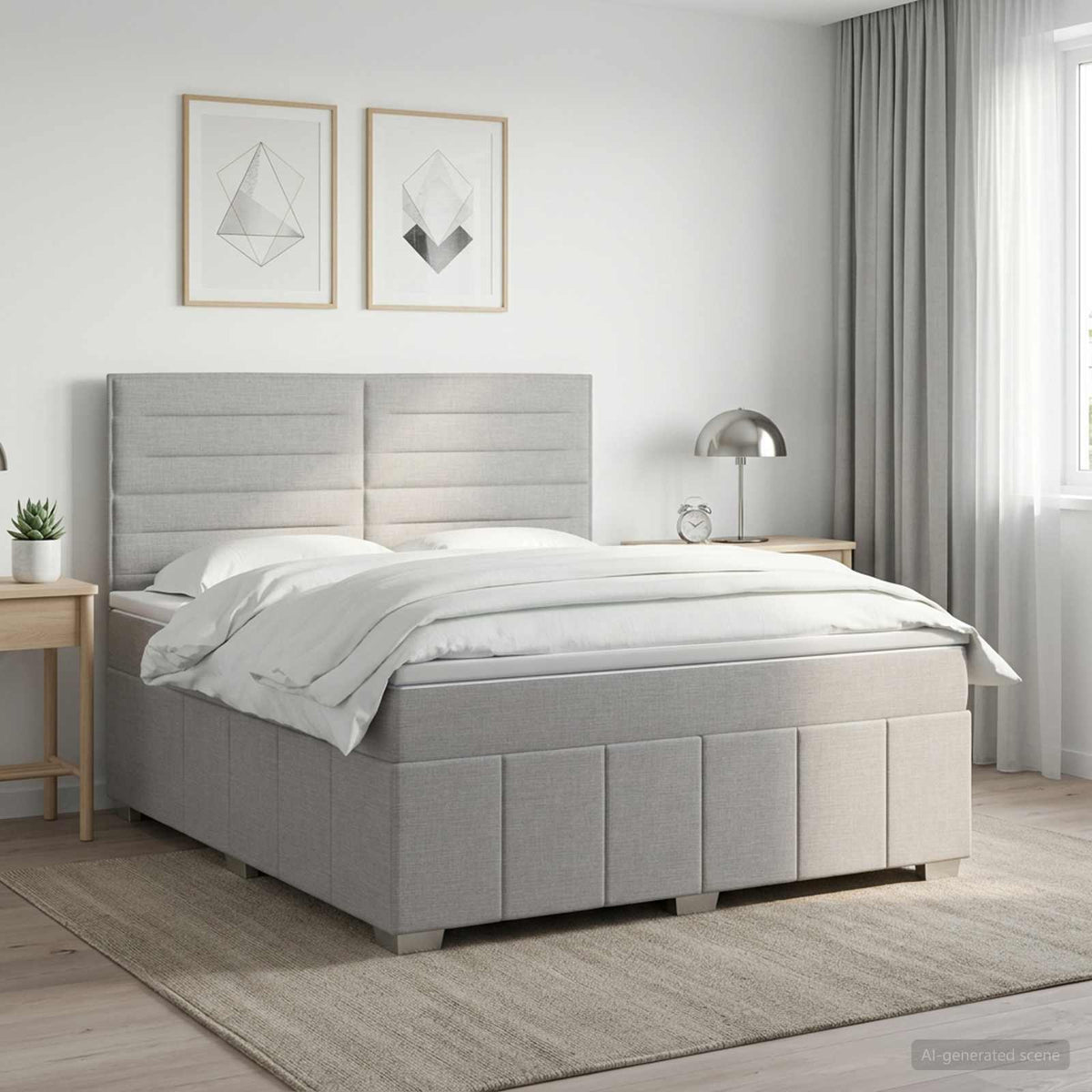 Sommier À Lattes De Lit Avec Matelas Tissu