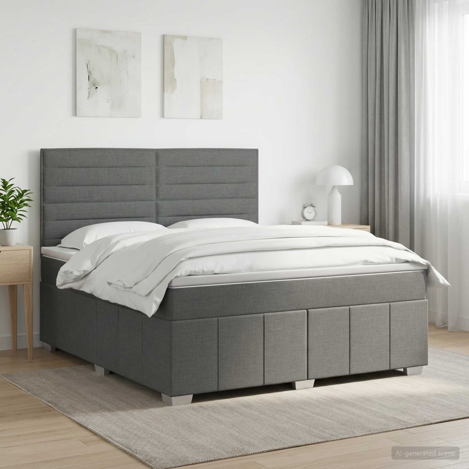 Sommier À Lattes De Lit Avec Matelas Tissu