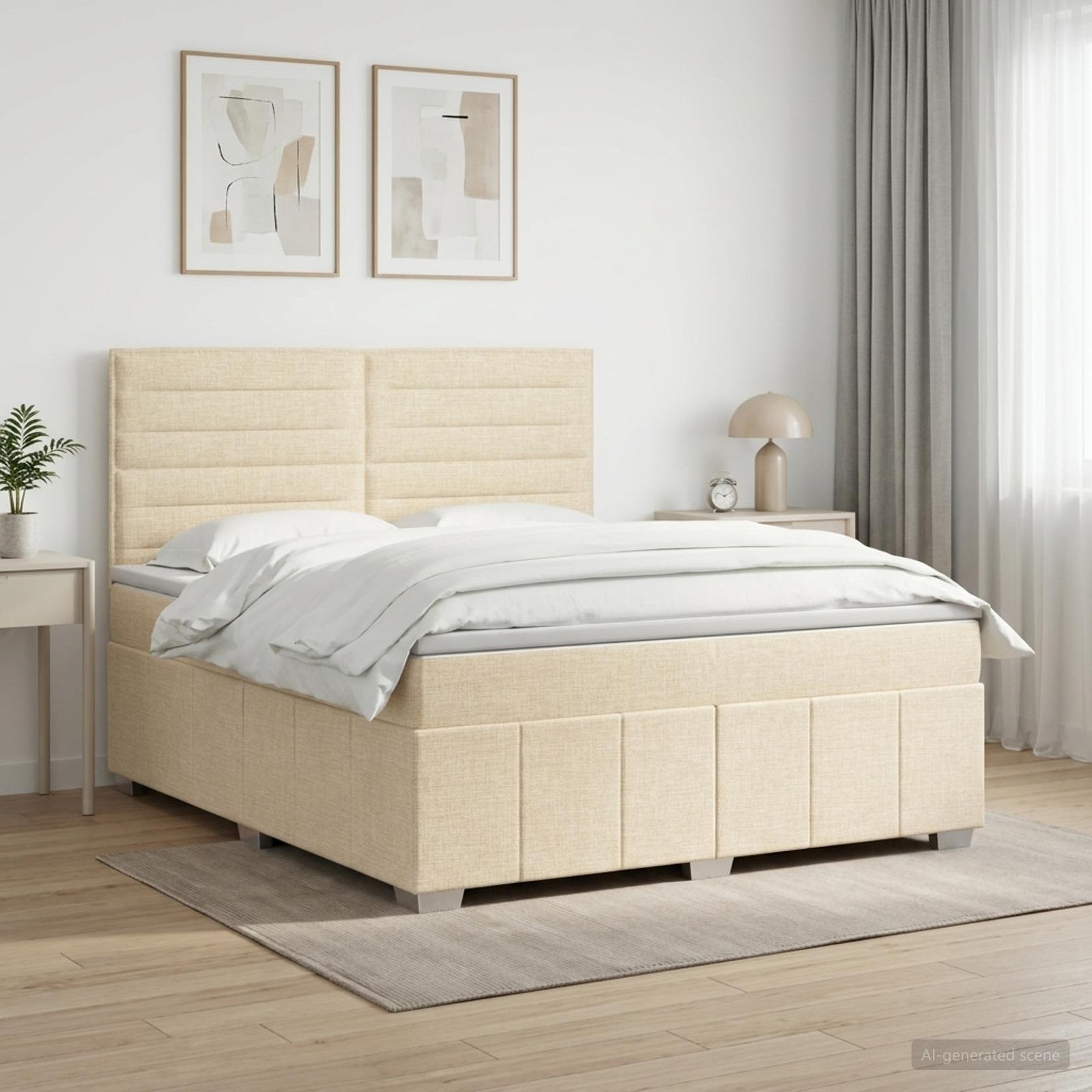 Sommier À Lattes De Lit Avec Matelas Tissu