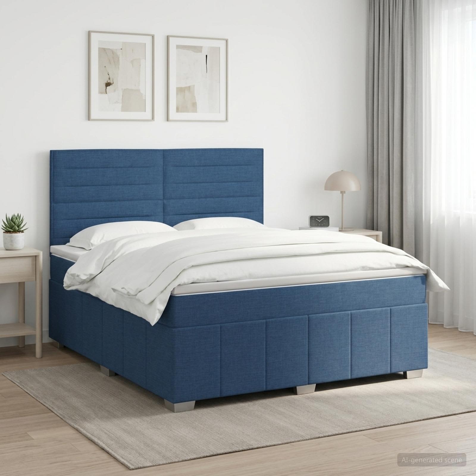 Sommier À Lattes De Lit Avec Matelas Tissu