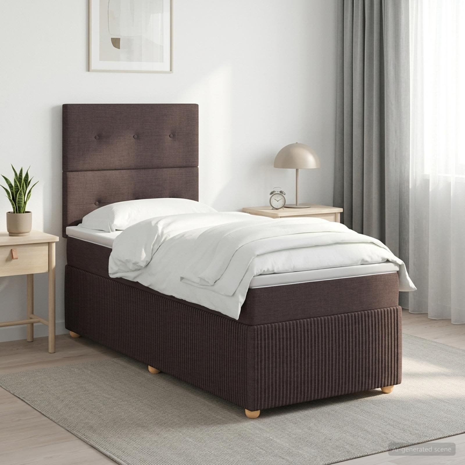Lit Boxspring Avec Matelas Tissu