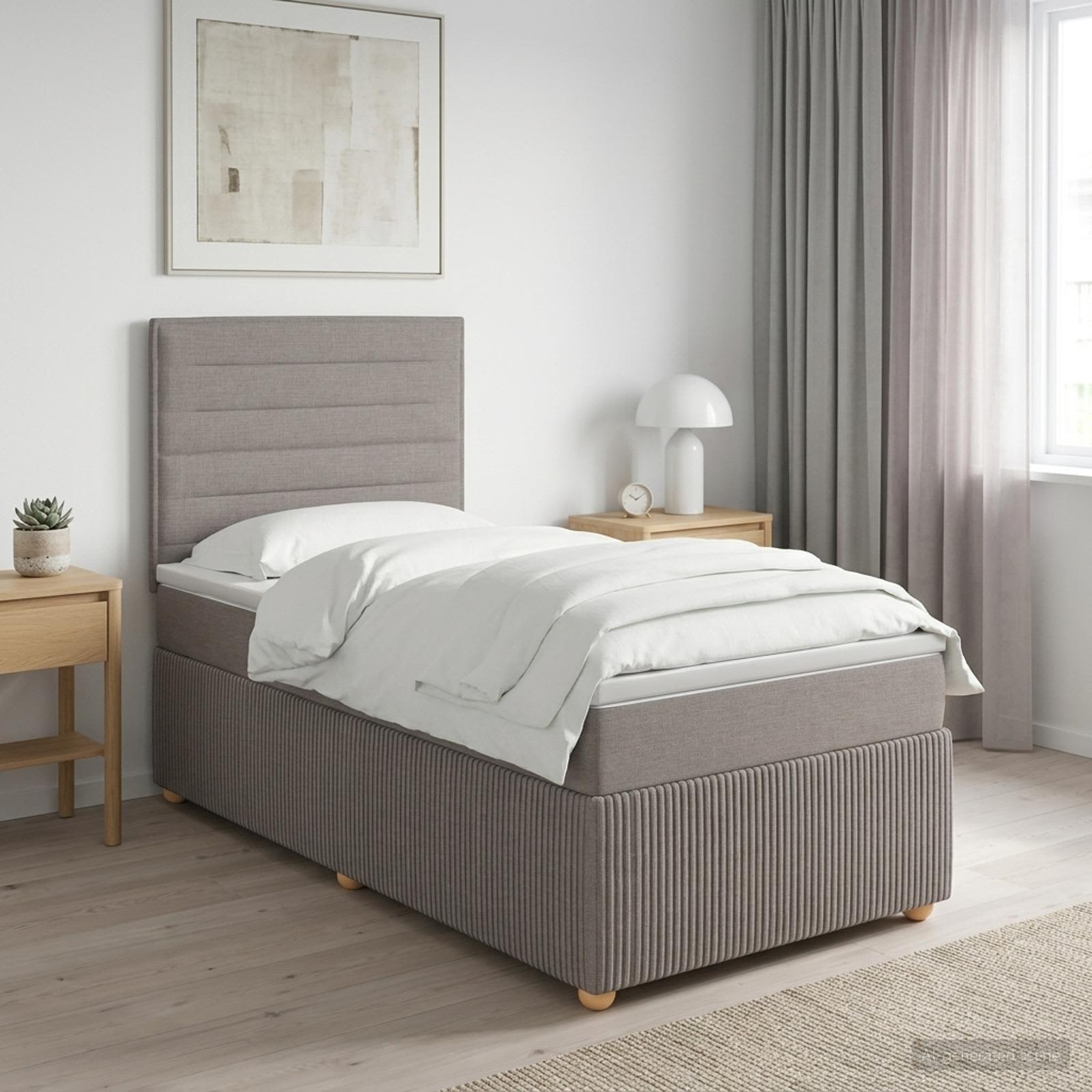 Lit Boxspring Avec Matelas Tissu