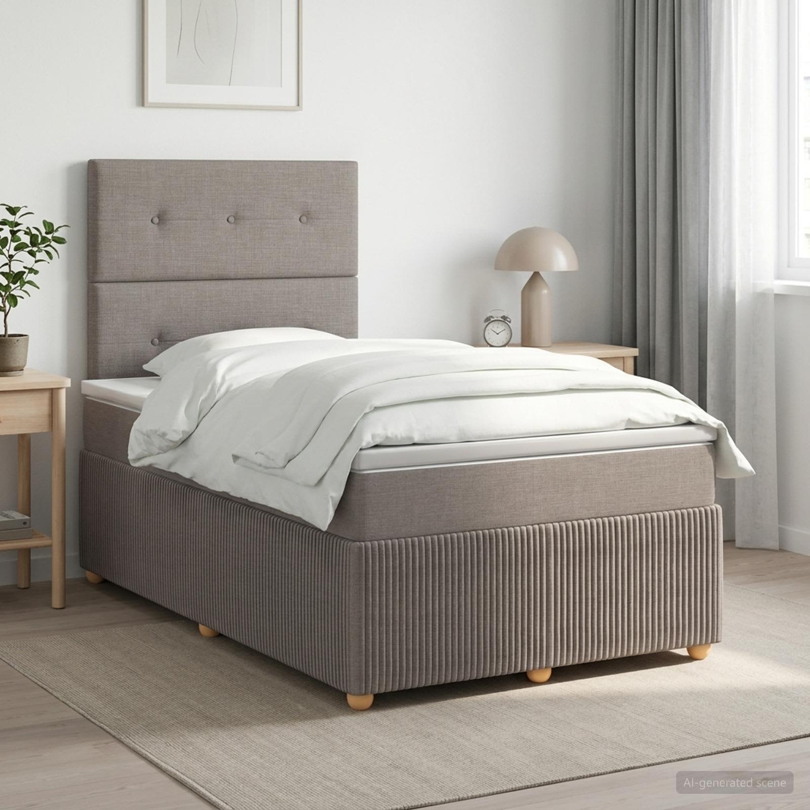 Lit Boxspring Avec Matelas Tissu