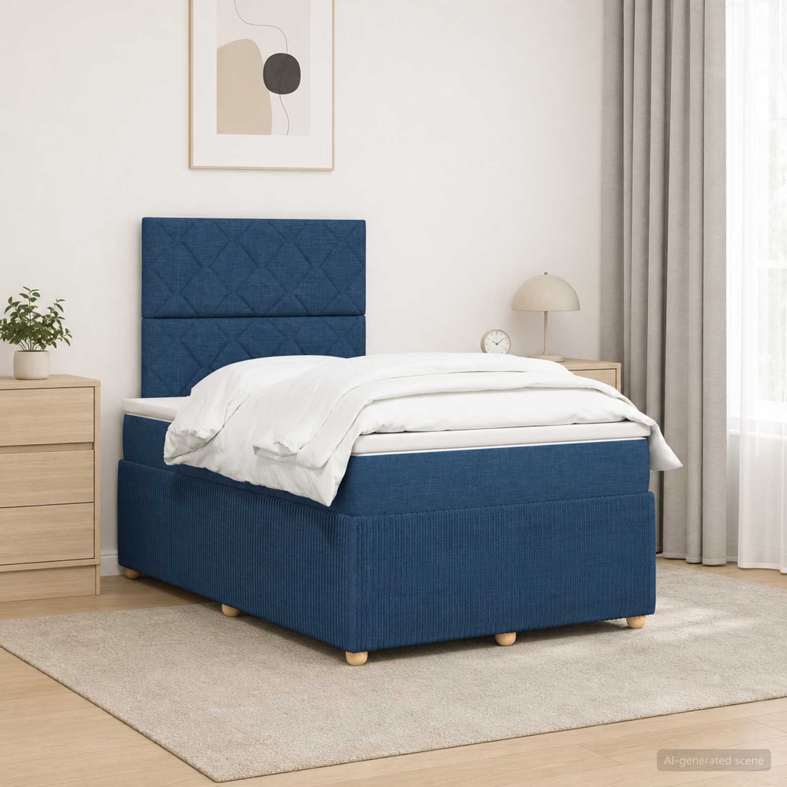 Lit Boxspring Avec Matelas Tissu