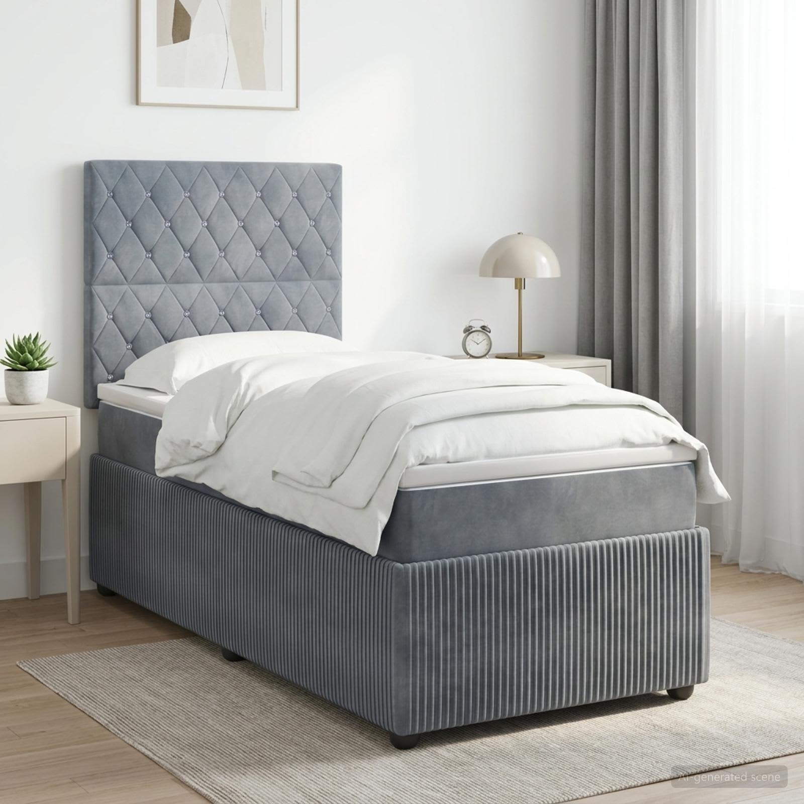 Lit Boxspring Avec Matelas Velours
