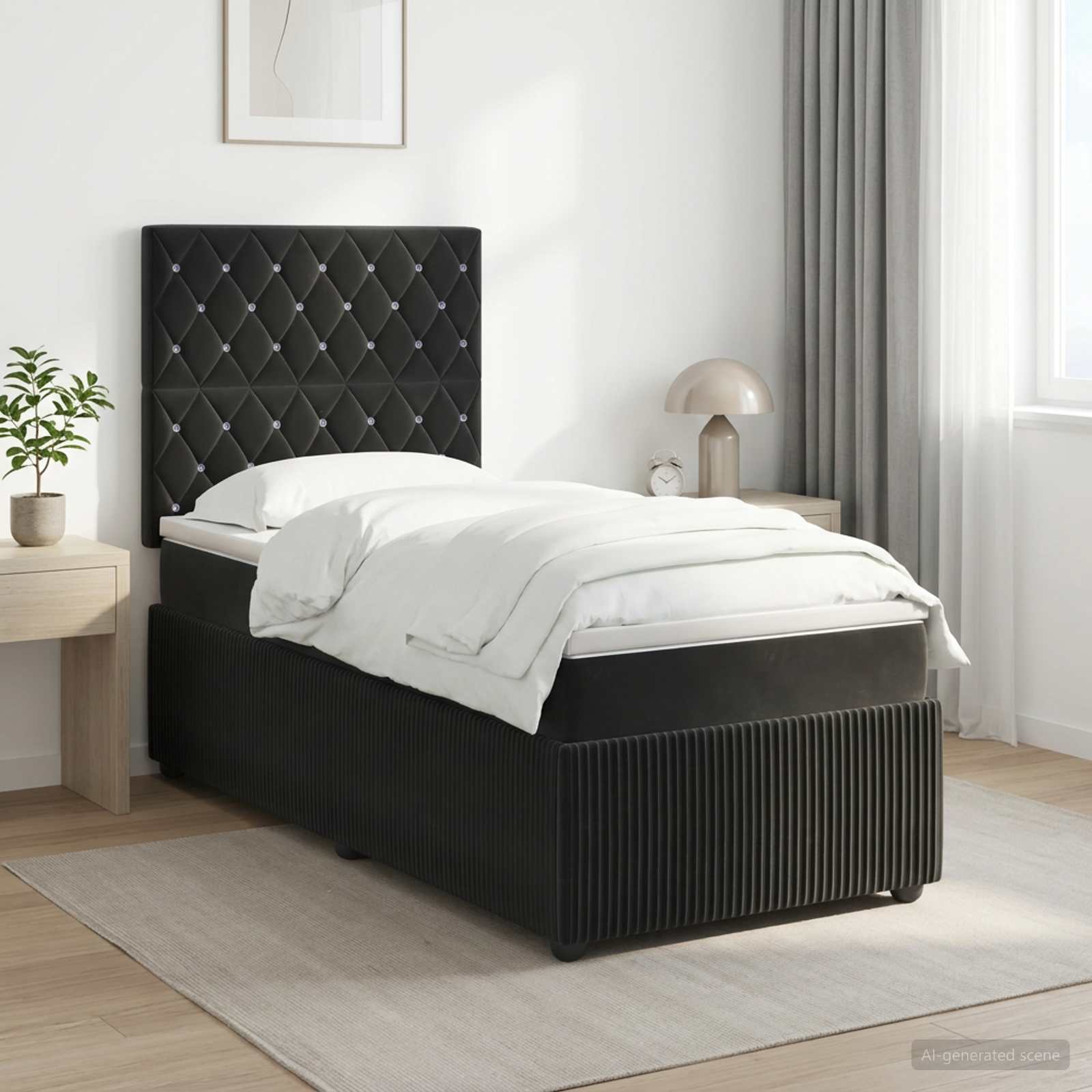 Lit Boxspring Avec Matelas Velours
