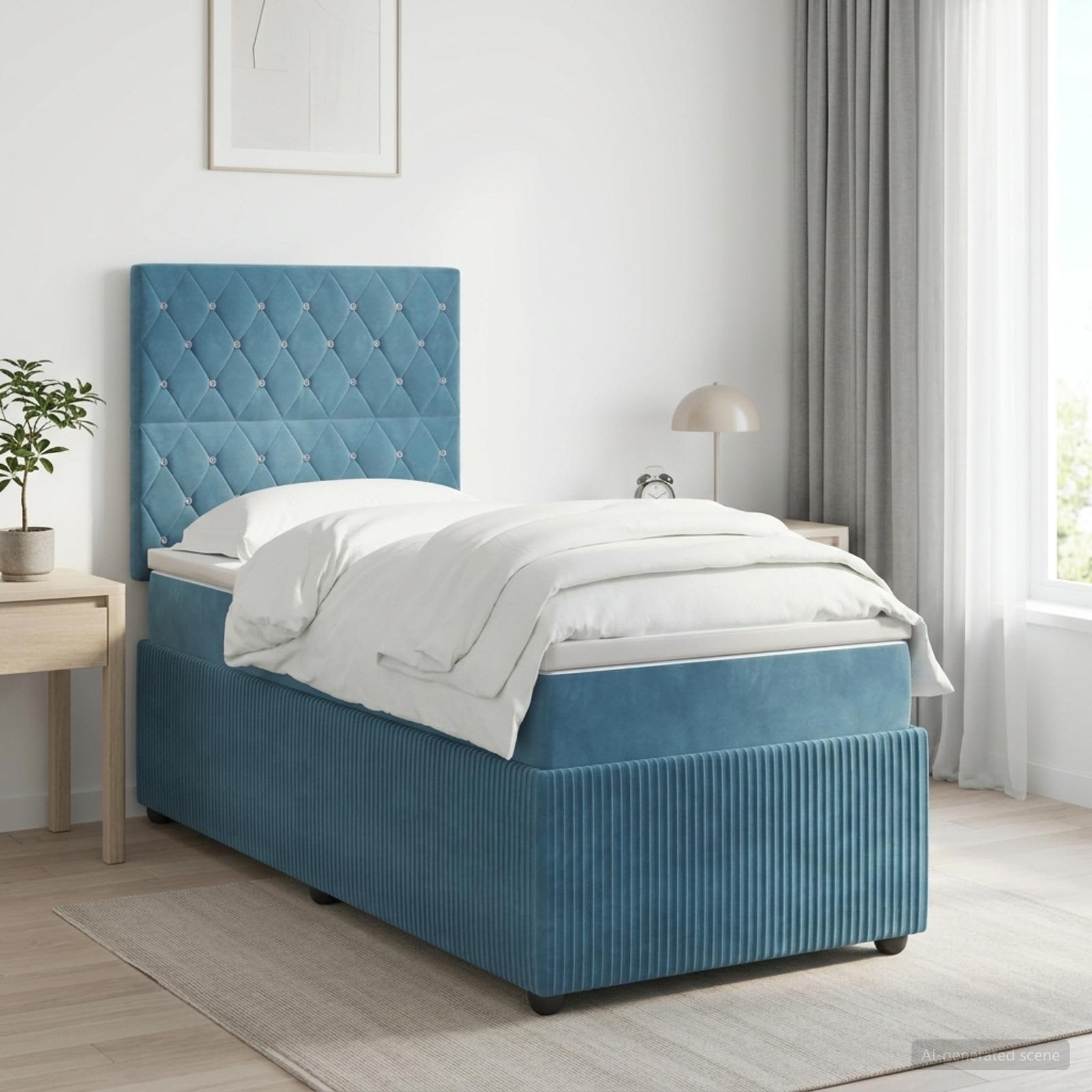 Lit Boxspring Avec Matelas Velours