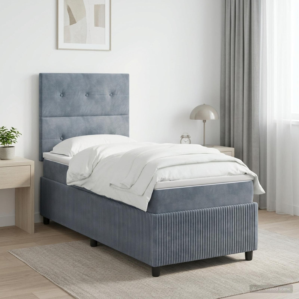 Lit Boxspring Avec Matelas Velours