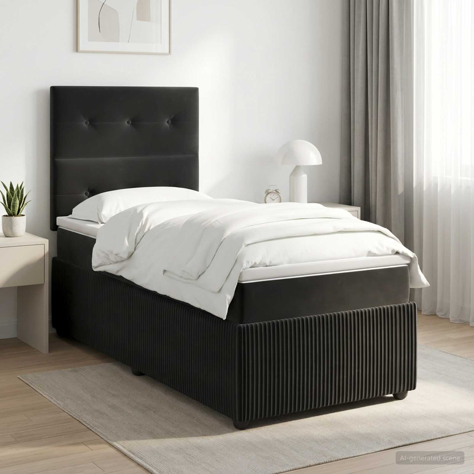 Lit Boxspring Avec Matelas Velours