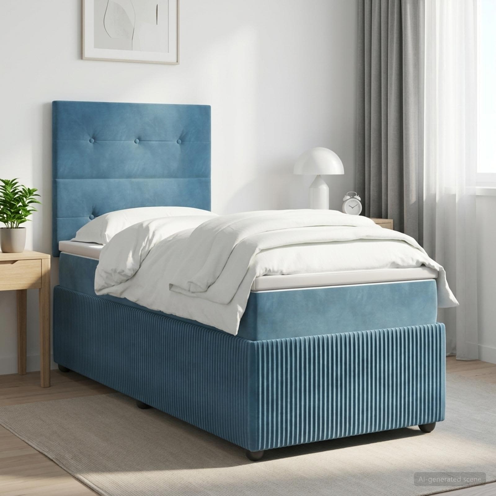 Lit Boxspring Avec Matelas Velours