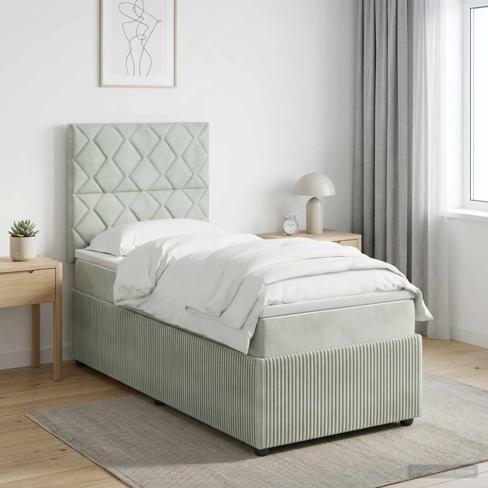 Lit Boxspring Avec Matelas Velours