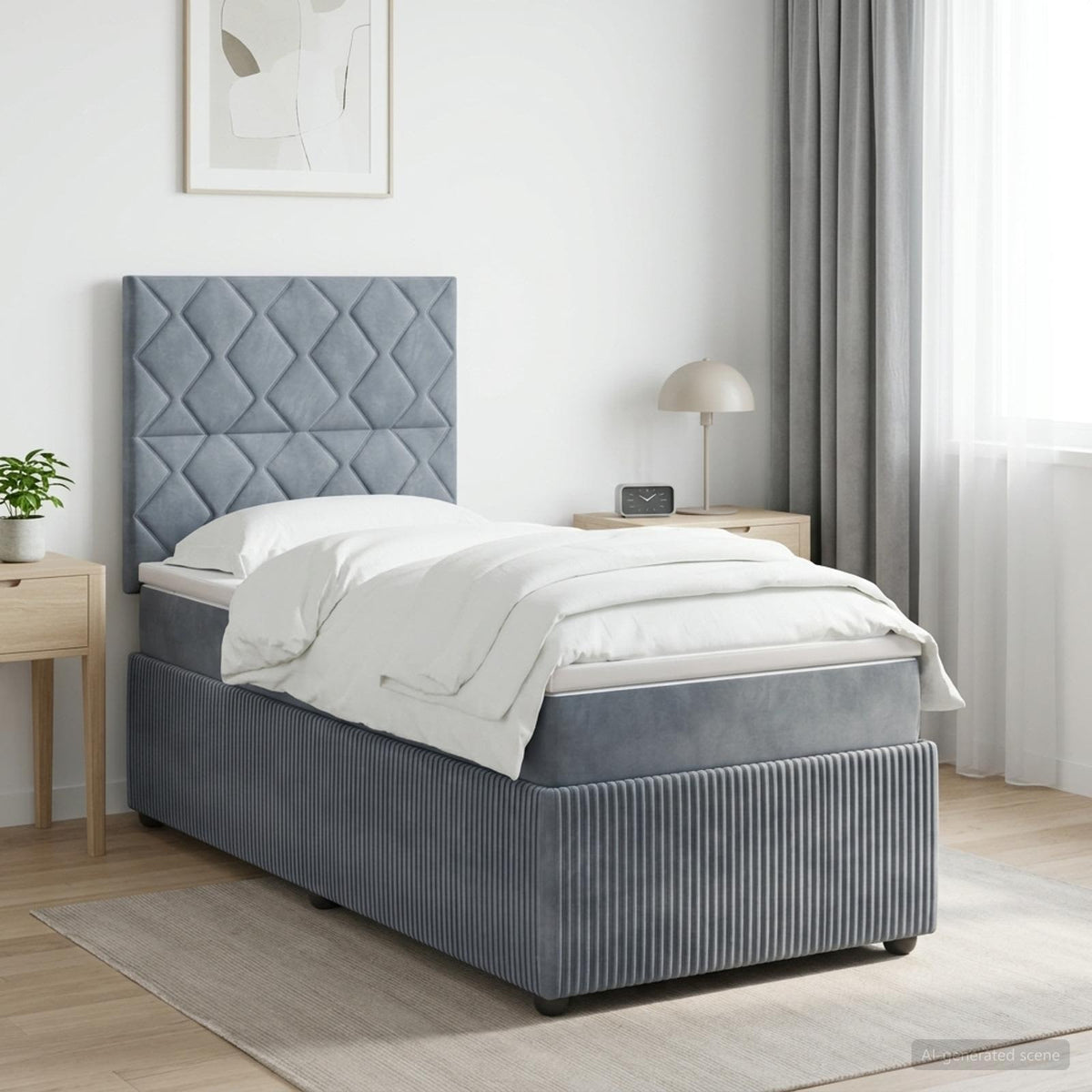 Lit Boxspring Avec Matelas Velours