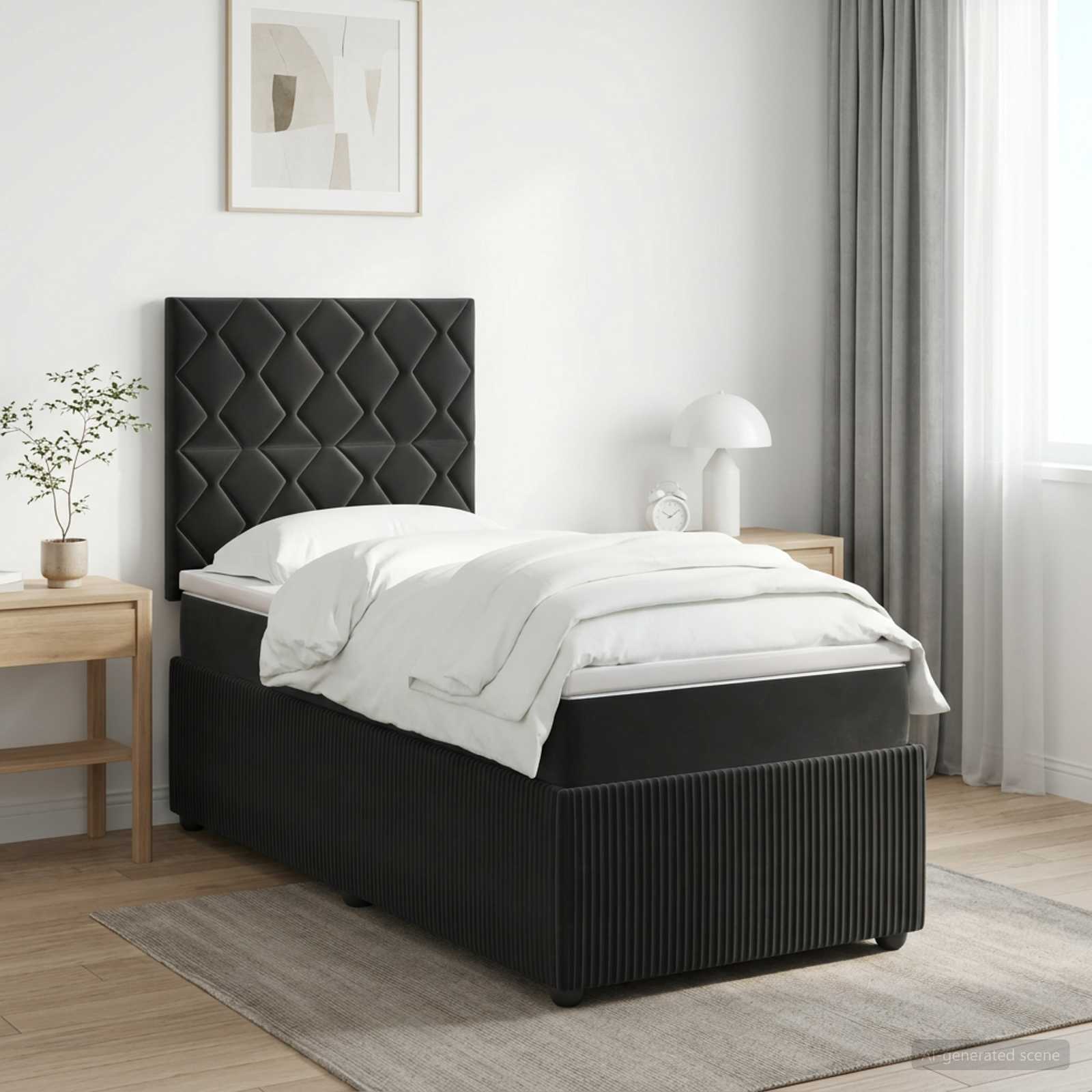 Lit Boxspring Avec Matelas Velours