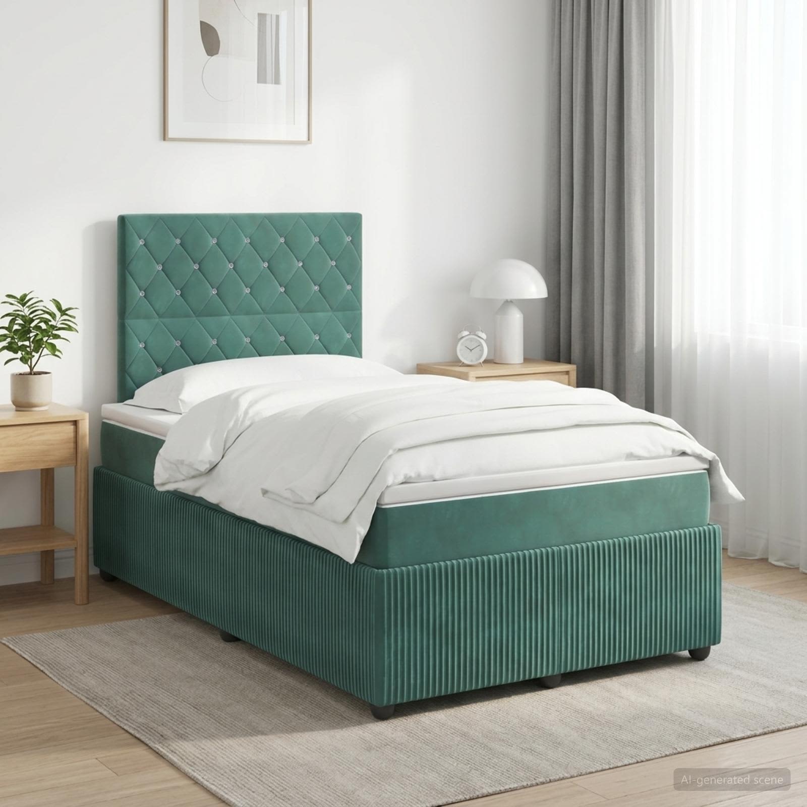 Lit Boxspring Avec Matelas Velours