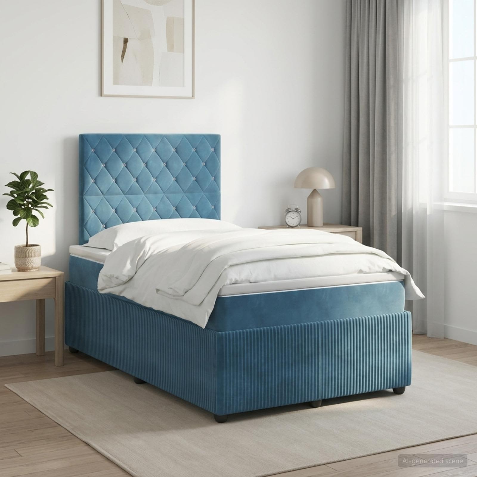 Lit Boxspring Avec Matelas Velours