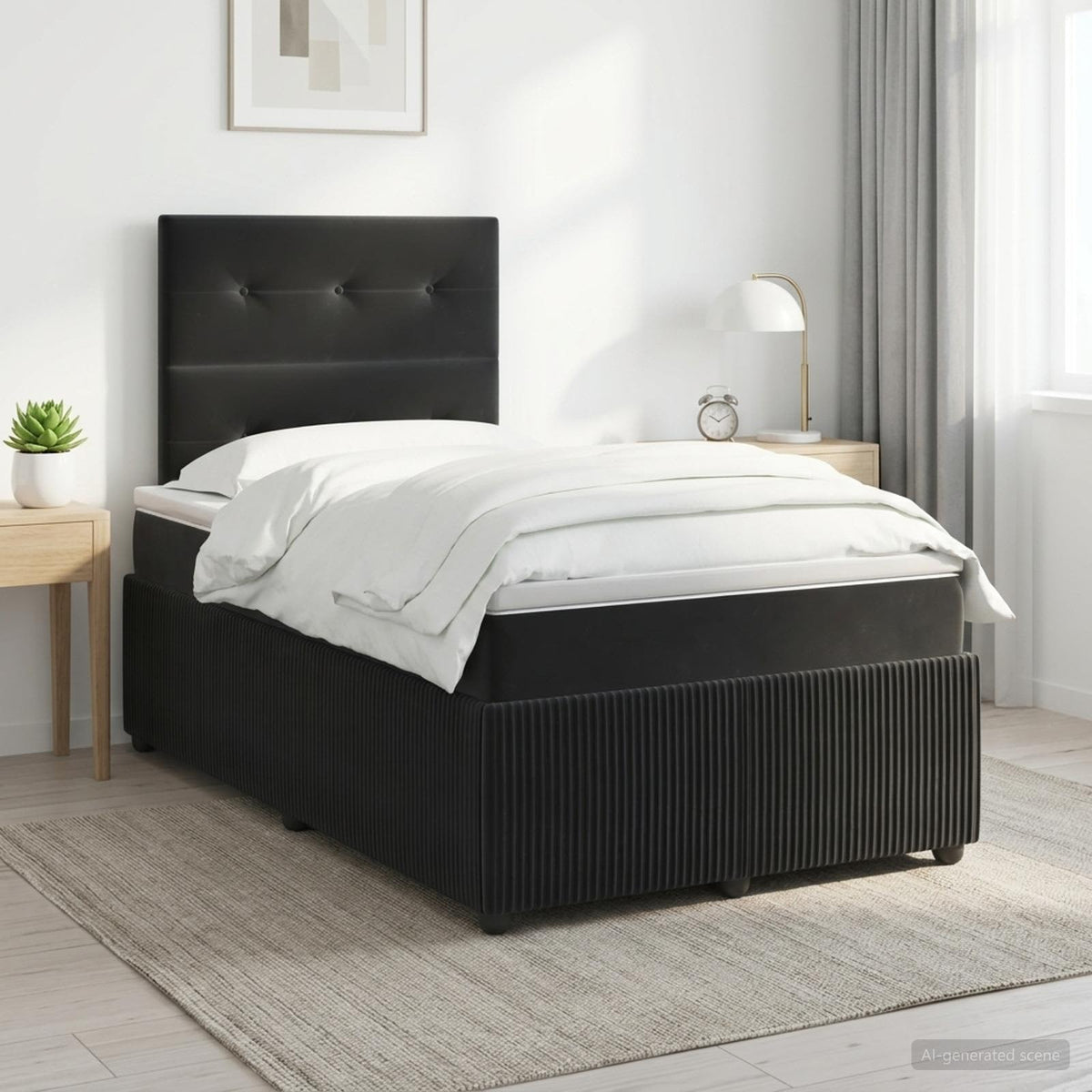 Lit Boxspring Avec Matelas Velours