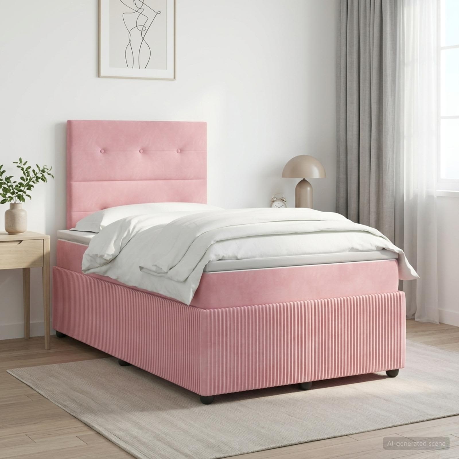 Lit Boxspring Avec Matelas Velours