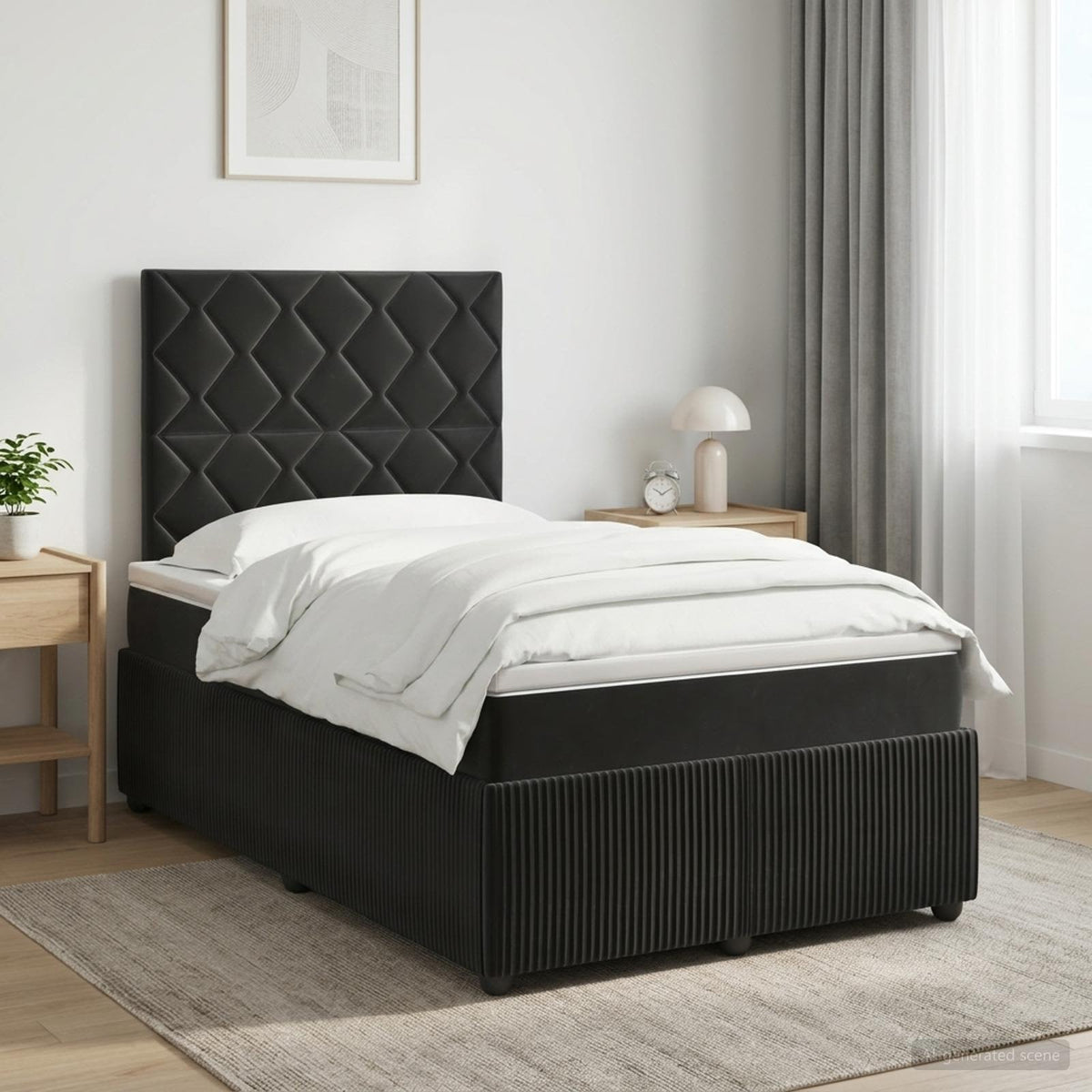 Lit Boxspring Avec Matelas Velours