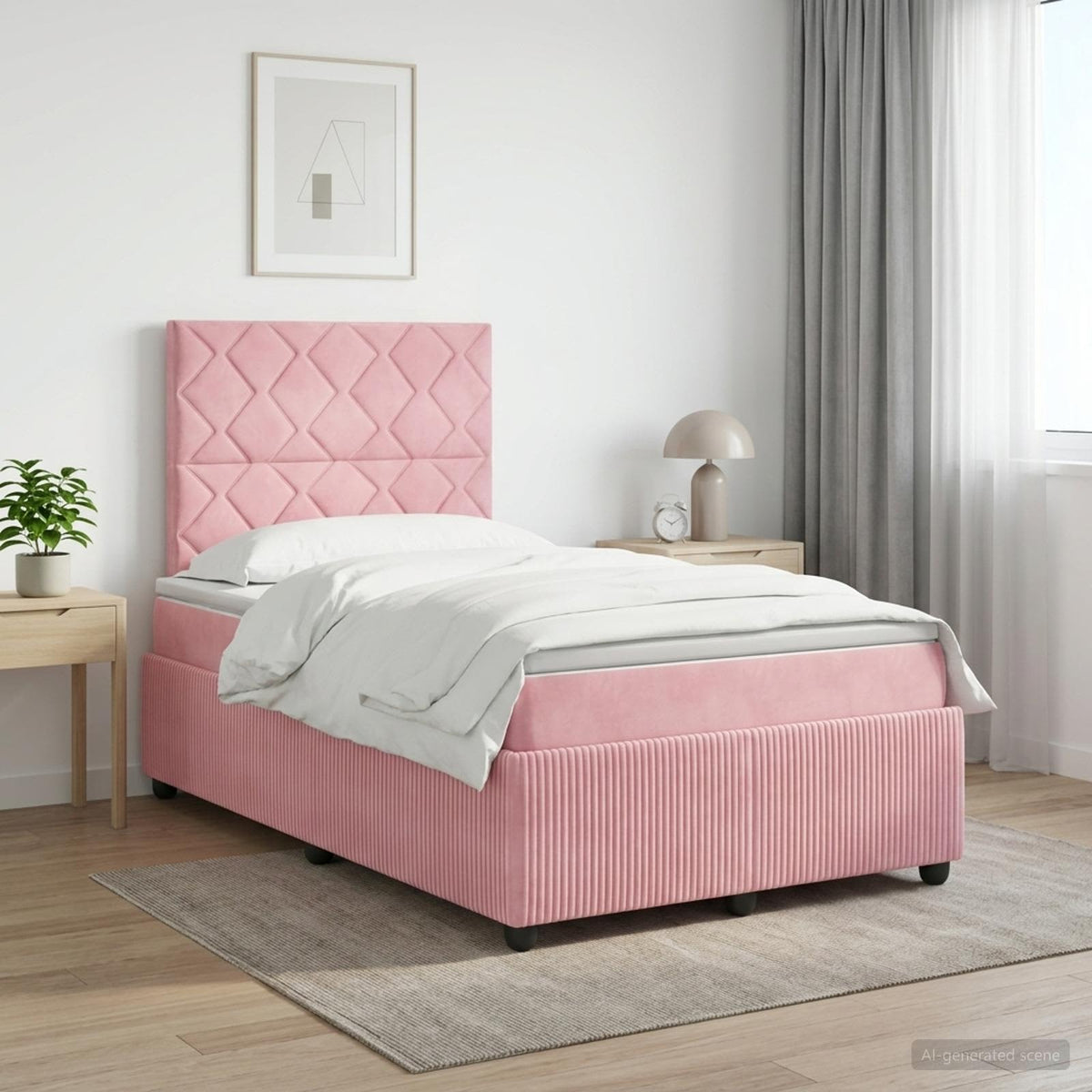 Lit Boxspring Avec Matelas Velours