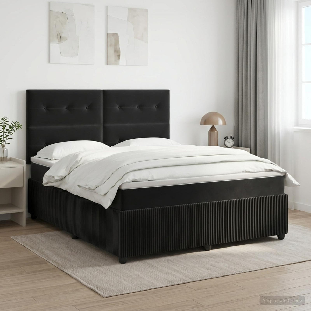 Lit Boxspring Avec Matelas Velours