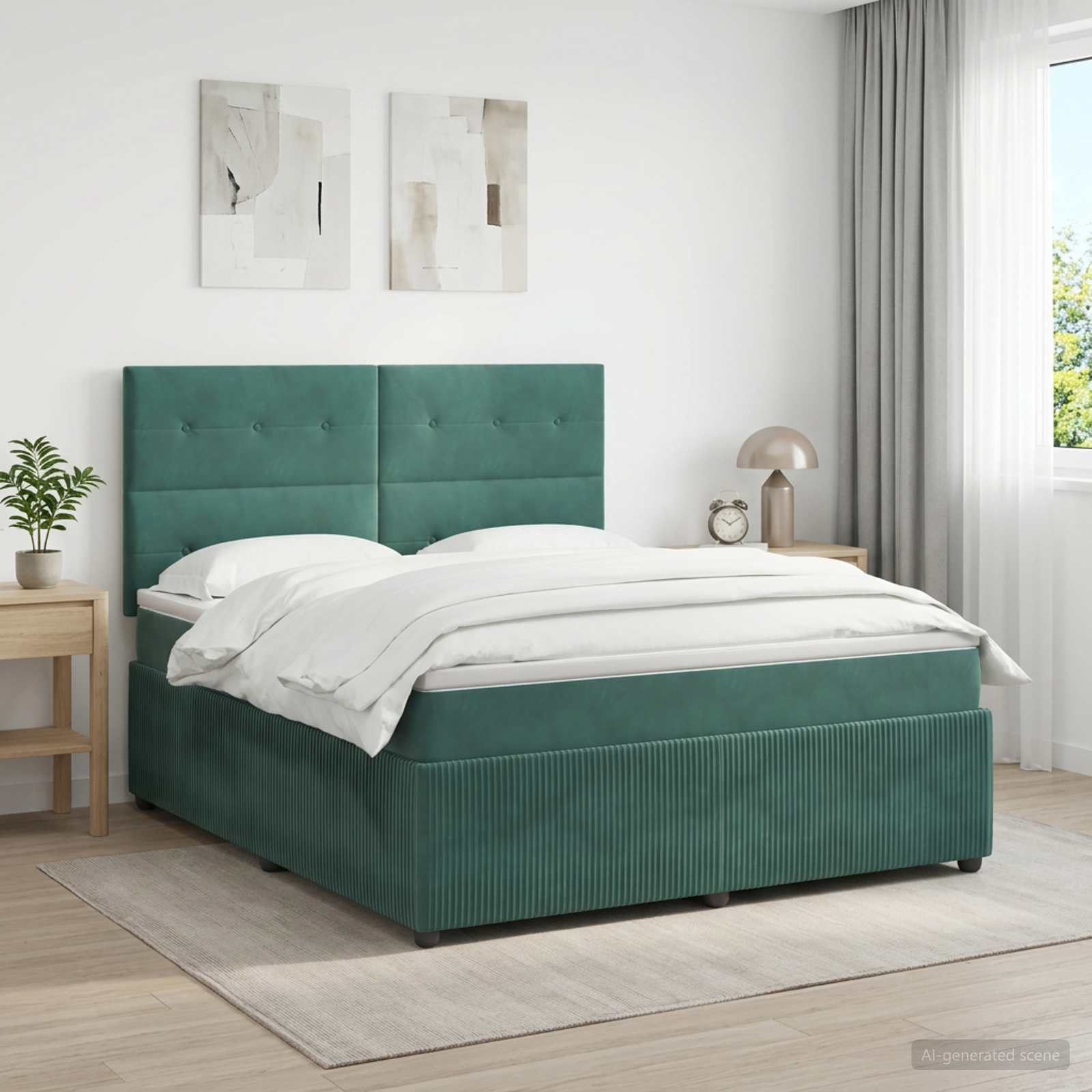 Lit Boxspring Avec Matelas Velours
