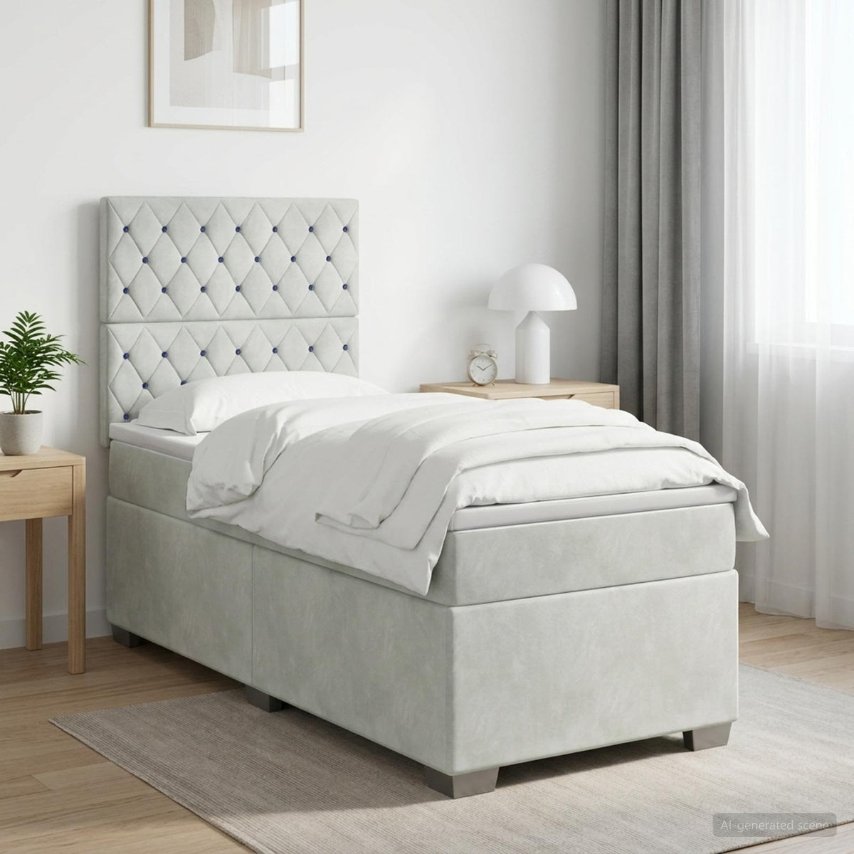 Lit Boxspring Avec Matelas Velours